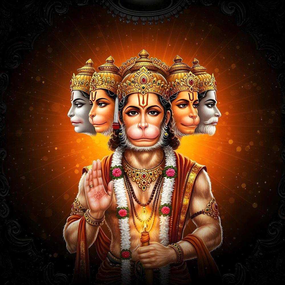 Panchmukhi Hanuman, invoked in the Bajrang Baan